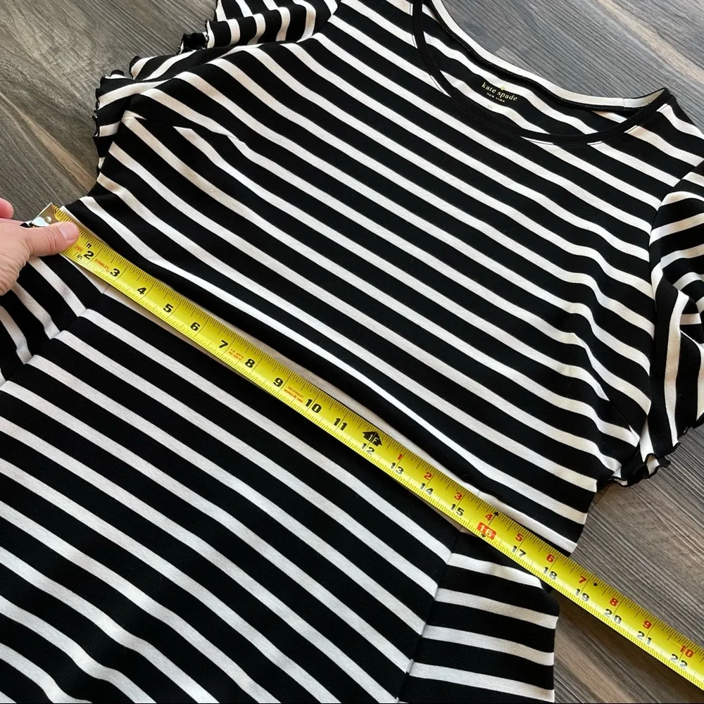 kate spade Black and White Striped Midi Dress